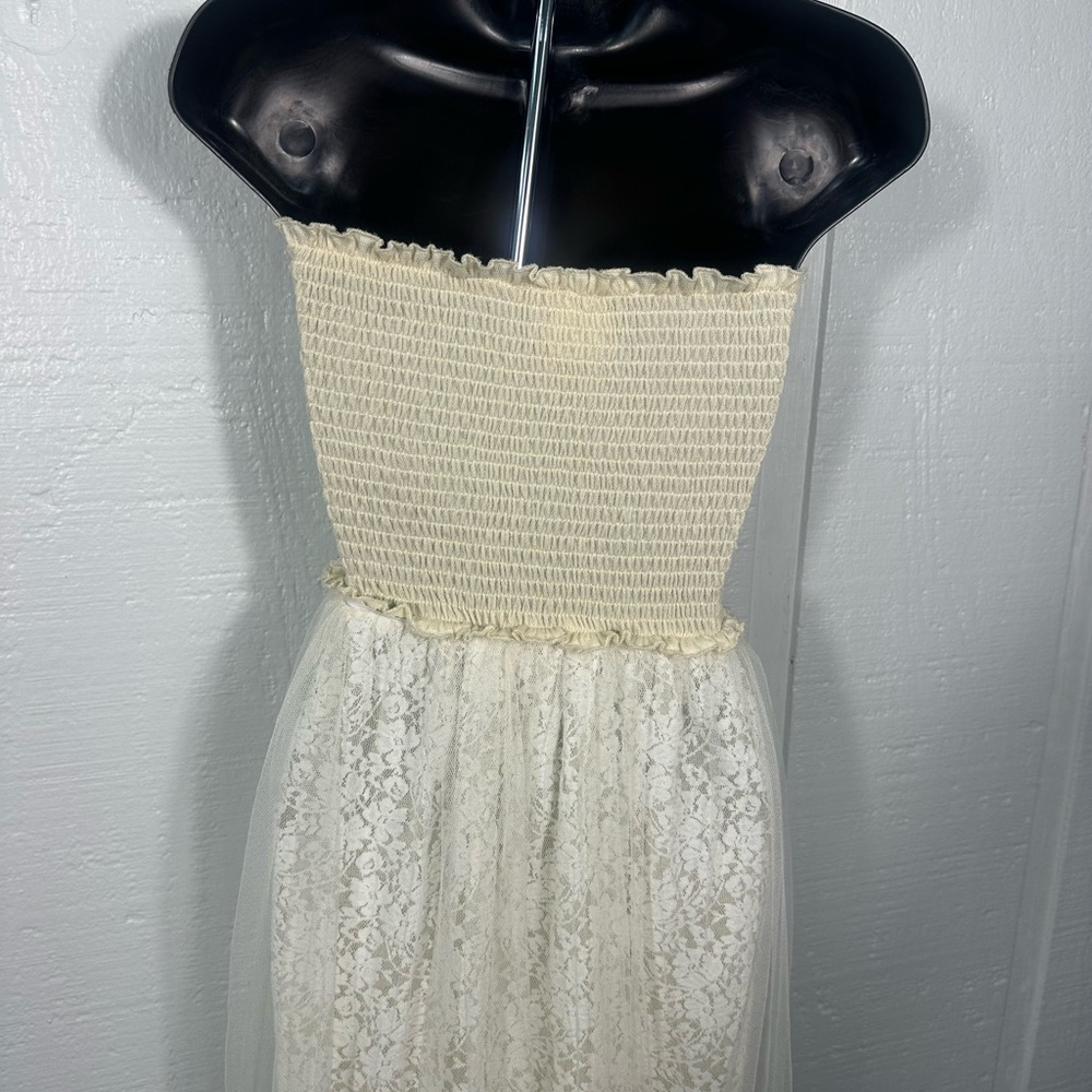 Vintage Sassy Bling Ivory Corset Bodice Toole Skirt Dress Size Small EUC - Picture 8 of 9